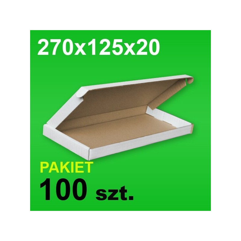 Pudełko F427 270x125x20 białe P-100 szt.