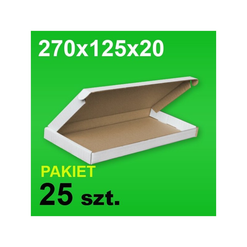 Pudełko F427 270x125x20 białe P-25 szt.