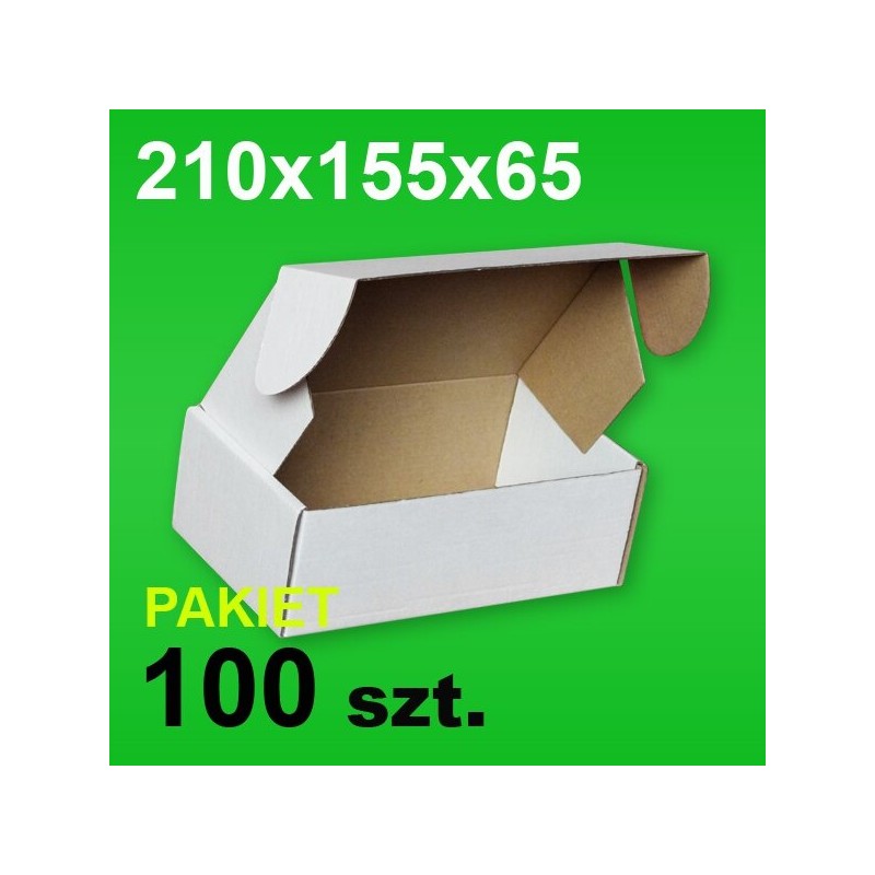 Pudełko F427 210x155x65 białe P-100 szt.