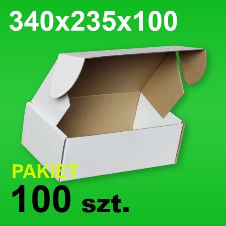 Pudełko F427 340x235x100 białe P-100 szt.