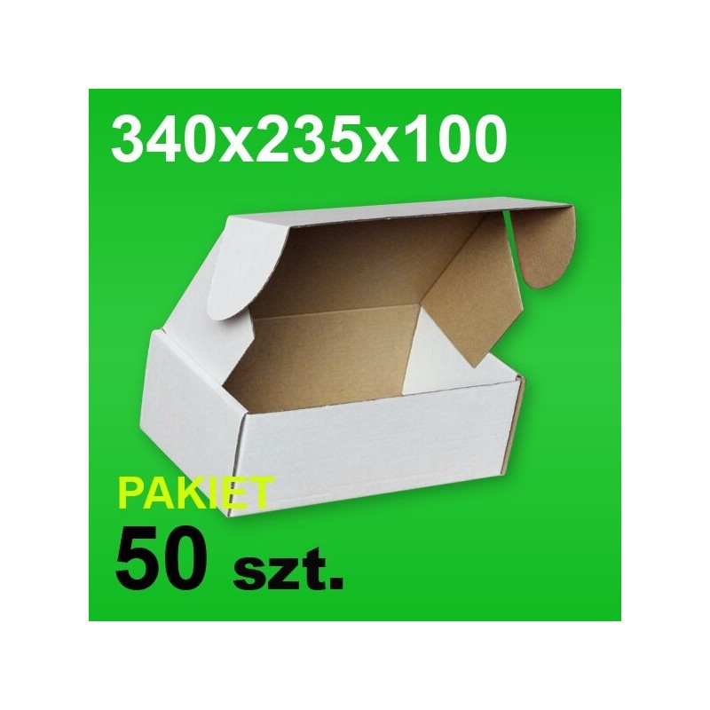Pudełko F427 340x235x100 białe P-50 szt.