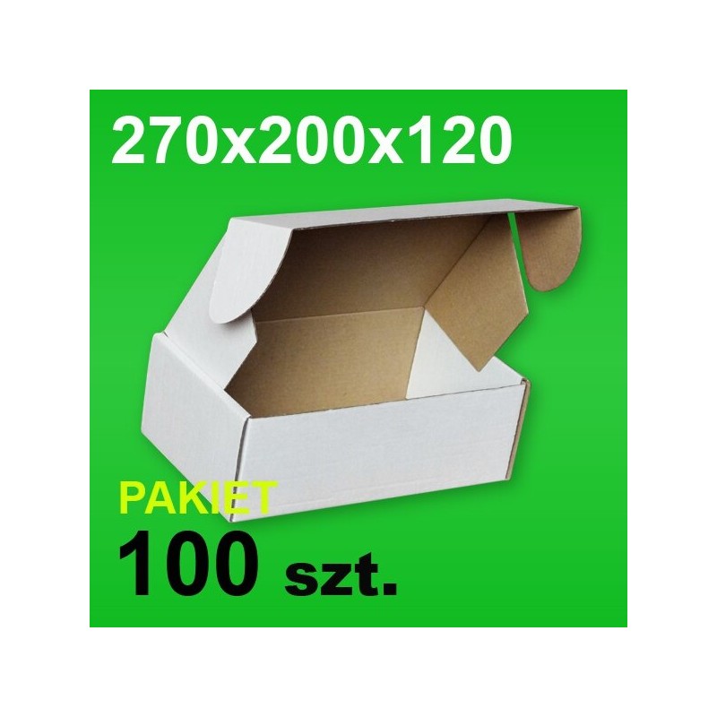 Pudełko F427 270x200x120 białe P-100 szt.