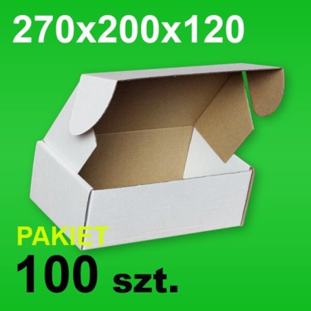 Pudełko F427 270x200x120 białe P-100 szt.
