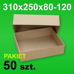 Pudełko wieczkowe 310x250x80-120 P-50 szt.