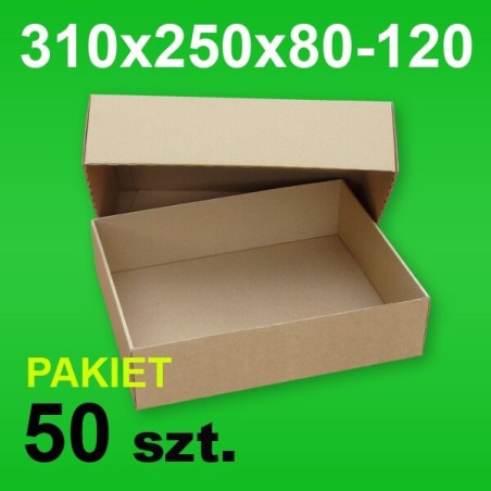Pudełko wieczkowe 310x250x80-120 P-50 szt.