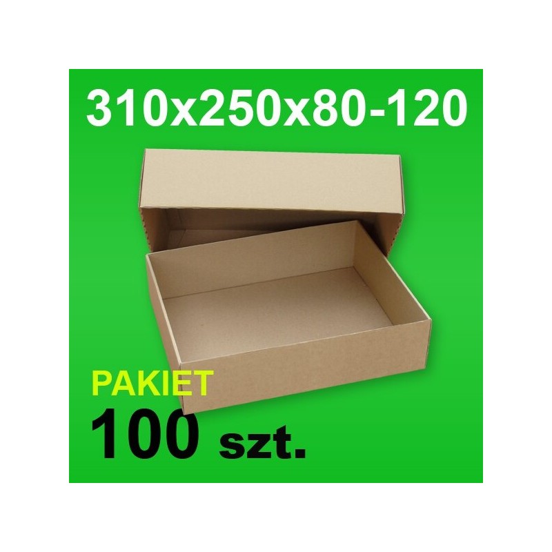 Pudełko wieczkowe 310x250x80-120 P-100 szt.