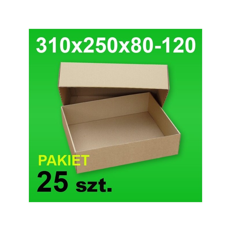 Pudełko wieczkowe 310x250x80-120 P-25 szt.