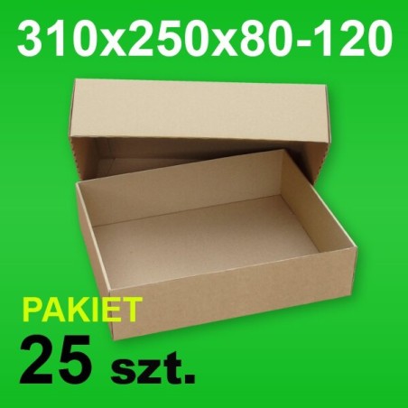 Pudełko wieczkowe 310x250x80-120 P-25 szt.