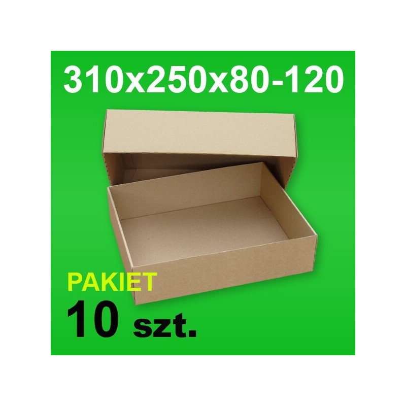 Pudełko wieczkowe 310x250x80-120 P-10 szt.