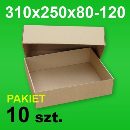 Pudełko wieczkowe 310x250x80-120 P-10 szt.