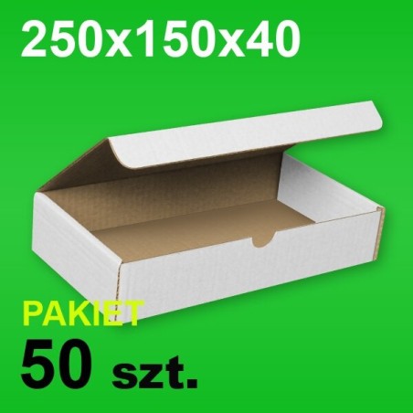 Pudełko F421 250x150x40 białe P-50 szt.