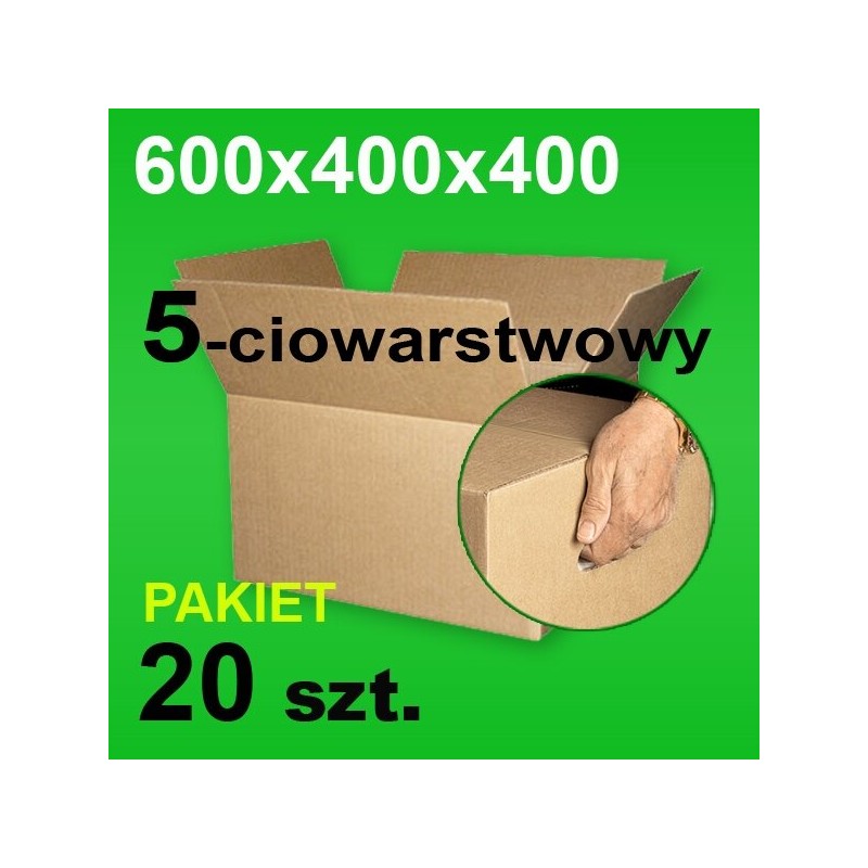 Karton 600x400x400 5w z uchwytami P-20 szt.