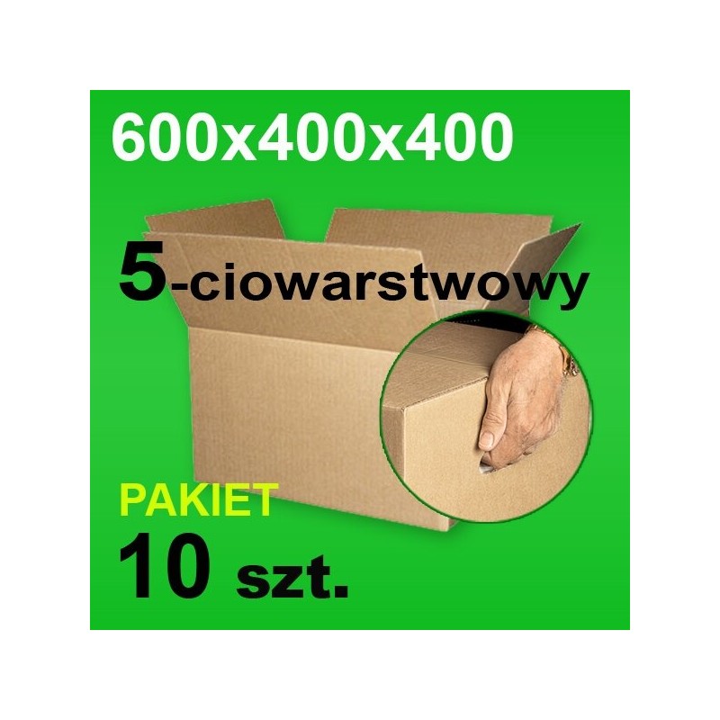 Karton 600x400x400 5w z uchwytami P-10 szt.