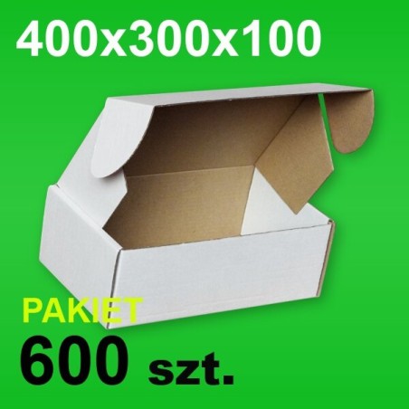 Pudełko F427 400x300x100 białe P-600 szt.