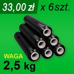 Folia stretch czarna 2,5 kg - 6 szt.