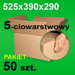 Karton 525x390x290 5w z uchwytami P-50 szt.