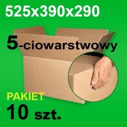 Karton 525x390x290 5w z uchwytami P-10 szt.
