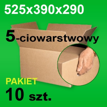 Karton 525x390x290 5w z uchwytami P-10 szt.