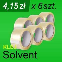Taśma pakowa Solvent bezb. - 6 szt.