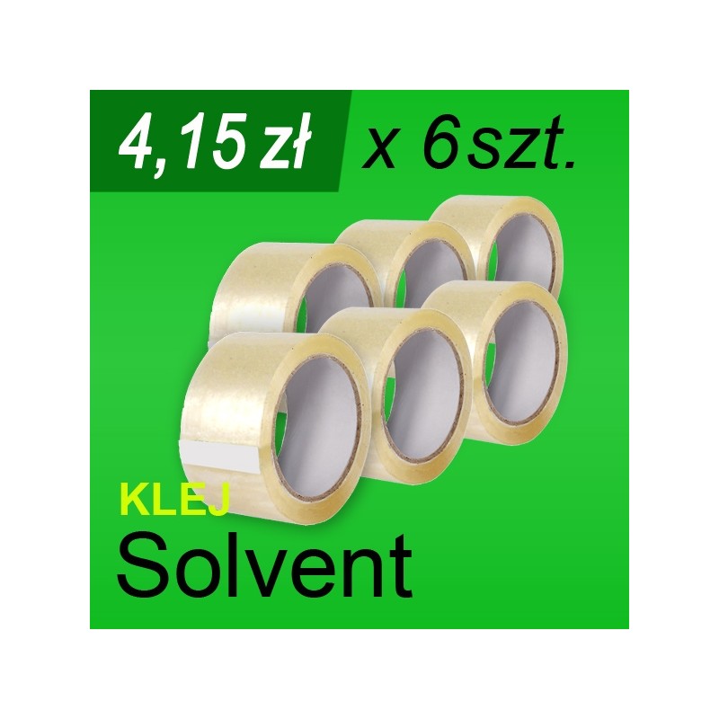 Taśma pakowa Solvent bezb. - 6 szt.