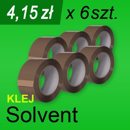 Taśma pakowa Solvent brąz - 6 szt.