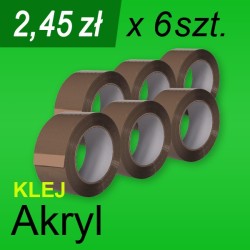 Taśma pakowa Akryl brąz - 6 szt.