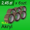 Taśma pakowa Akryl brąz - 6 szt.