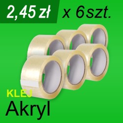 Taśma pakowa Akryl bezb. - 6 szt.